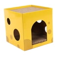 thumbnail image 4 of Casa corrugada para gatos, escondite, 2 en 1, juguete con garra para gatos de interior, conejo interactivo, animales pequeños, almohadilla , 35x35x35cm, 4 of 8
