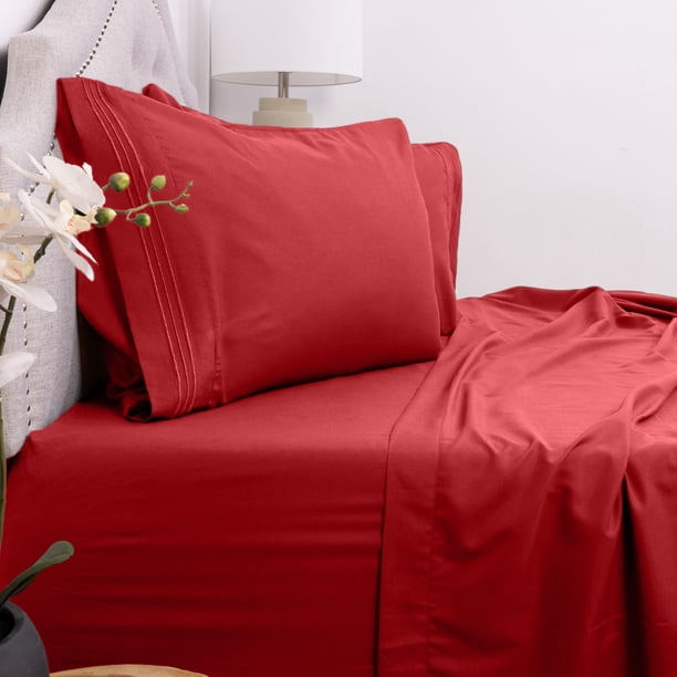 red deep pocket queen sheets