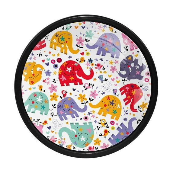 4 Pcs Dolphins Palm Trees Knobs for Kitchen Cabinet Cupboard Dresser Bookcase Drawer Pulls Handles Round Home Decor