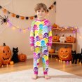 thumbnail image 5 of NOLDARES Toddler Girls Boys Halloween Pajamas Set Kids Pumpkin Print Sleepwear Pjs Long Sleeve 2pcs Soft Jammies(Yellow,6-7 Y), 5 of 9