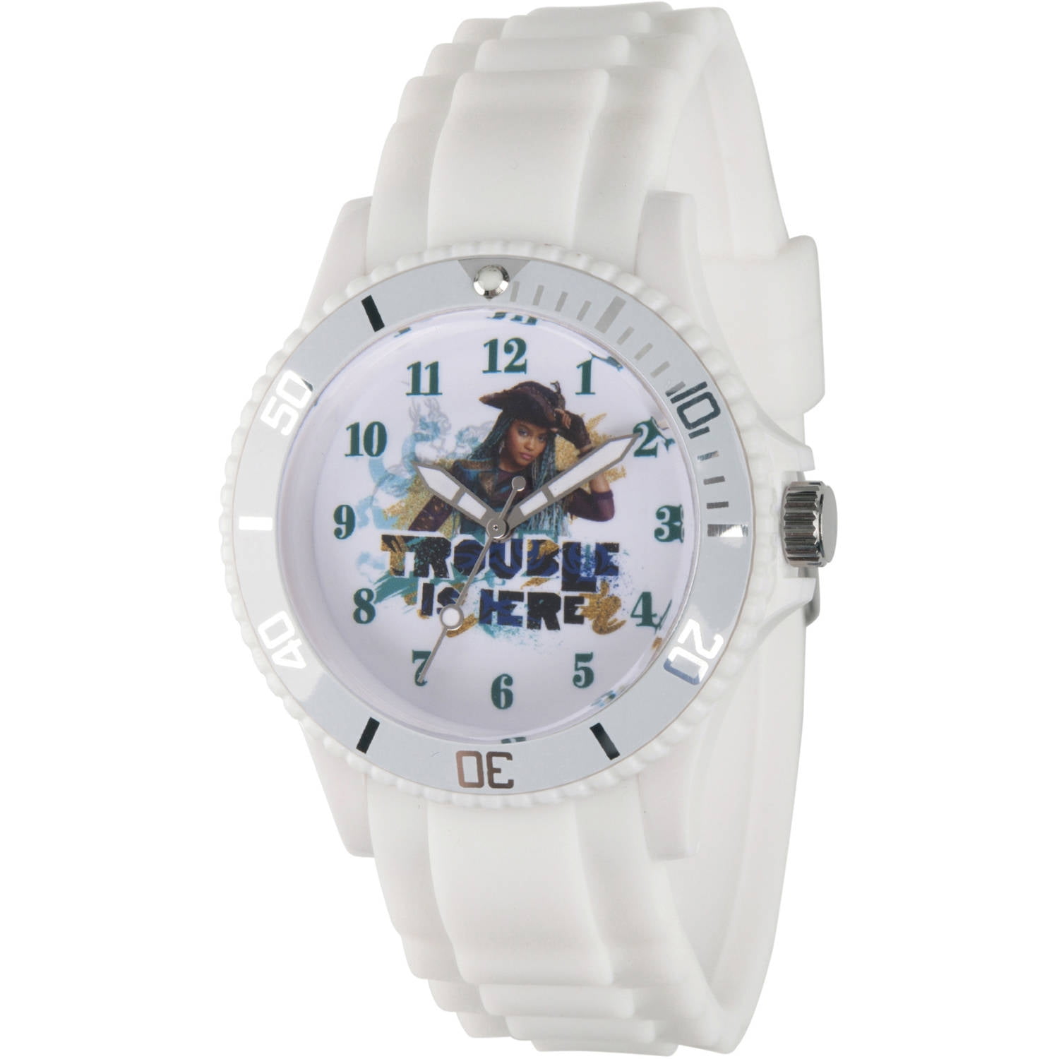 Descendants 2 Uma Women's White Plastic Watch, White Bezel, White Plastic Strap