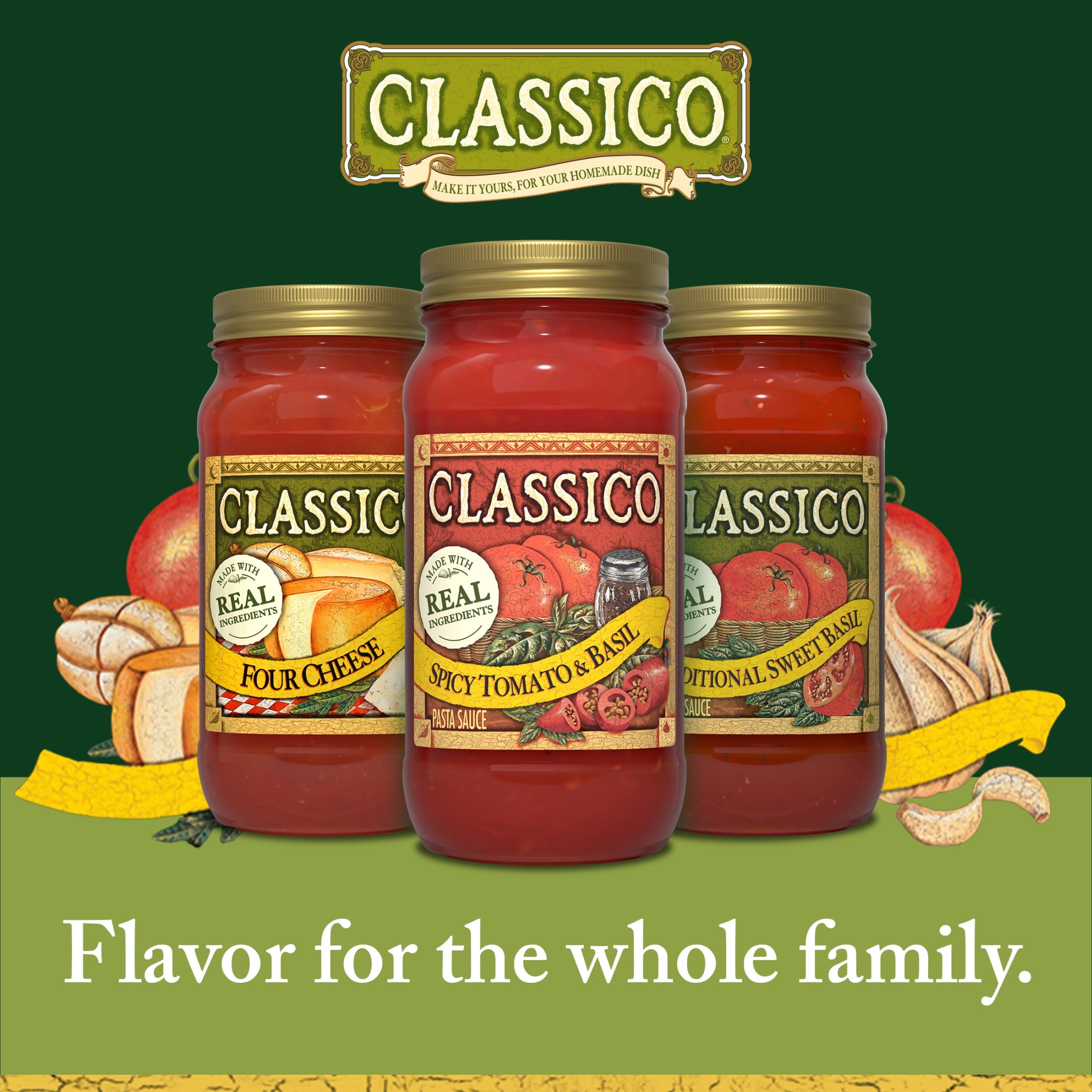 Classico Spicy Tomato & Basil Pasta Sauce, 24 oz Jar
