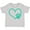 AC-Heather Grey, variant on Teal Heart with Paw Print Boys or Girls Toddler T-Shirt