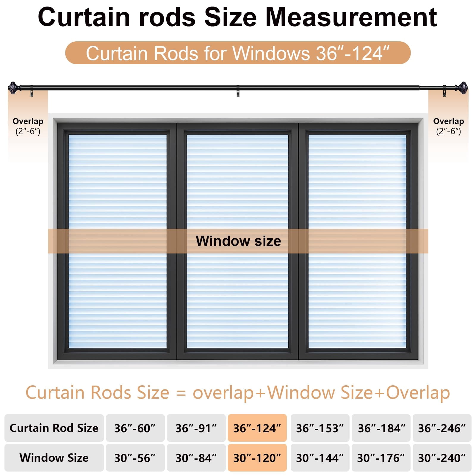 Black Crystal Curtain Rods For Windows 66 To 120 Inch  Decorative Vintage 1'' Diameter Long Rod With Foil Finial Adjustable Heavy Duty Easy Install Drapery Pole Set Farmhouse