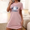 thumbnail image 2 of Tnhcen Halloween Home Loungewear Plus Size Cartoon Print Short Sleeve Sleep Dress Round Neck Soft Polyester Spandex S-2XL for Relaxed Festive Vibes, 2 of 5