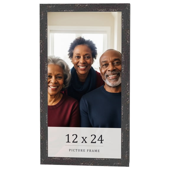 12x24 Frame Black Solid Wood Picture Frame Width 1.125 Inches | Interior Frame Depth 0.5 Inches |