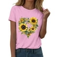 thumbnail image 4 of Tittly T Shirts for Women Graphic Tees Womens Fashion Workout T Shirts Athletic Plus Size Tops Summer Trendy Clothes Short Sleeve Spring Tee Tshirts Shirts Spring Tops for Women Pink XXL, 4 of 5