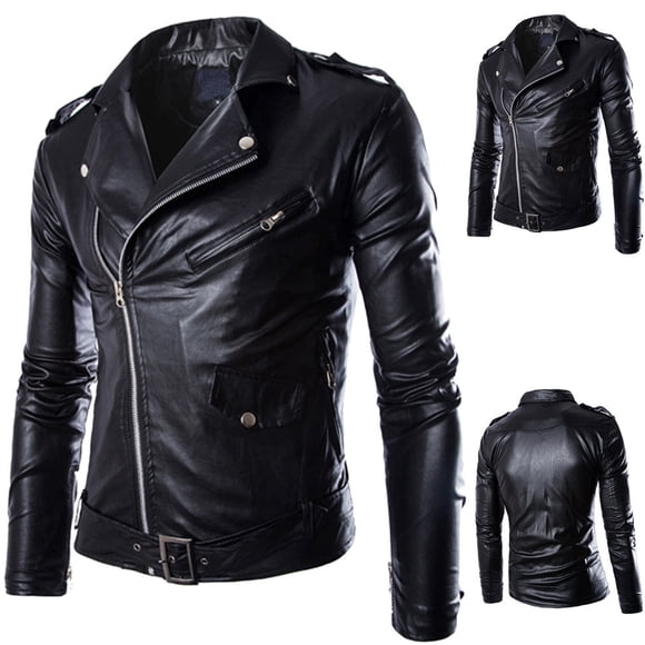 RKSTN Jackets for Men Fashion Winter Casual Leather Zipper Long Sleeve Jacket Coat Tops Fall and Winter Long Sleeve Jacket Coats