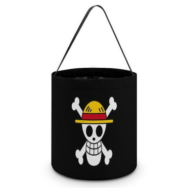 One Piece Halloween Trick or Treat Bags Halloween Candy Reversible Canvas Buckets Tote Bags Multipurpose Portable Bags Halloween Tote Bags with Handles Halloween Party Supplies