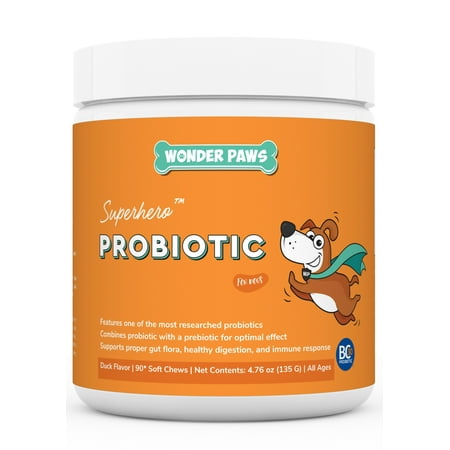 UPC: 0850013947034 | Wonder Paws Probiotics for Dogs – Supports Gut Health Digestion Gas Bloating Constipation Stomach Relief & Immune Support – With Natural Probiotic & Prebiotic – 90 Chews Pet Supplement