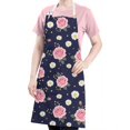thumbnail image 5 of Pioneer Flower Floral Print Pattern Apron for Women and Men, Cotton Linen Waterproof with Pockets, Adjustable, 33x27 Inch for Kitchen, Gardening, BBQ, Salon, 5 of 6