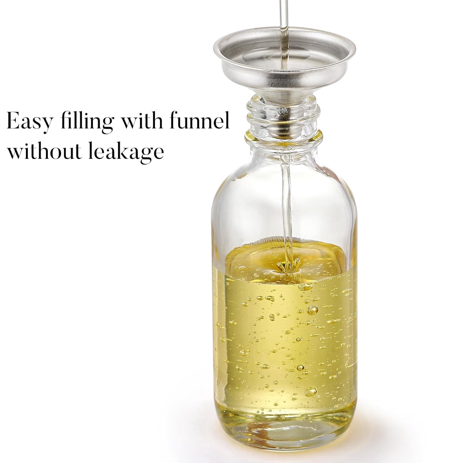 12 Pack, 2oz Glass Eye Dropper Bottles w/3 Stainless Steel Funnels&1 Long Pipette Dropper&24 Labels - 60ml Clear Tincture Bottles for Essential Oils, Liquids-Leakproof Travel Essential Bottles