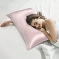 thumbnail image 3 of 19mm Blush Silk Pillowcase for Hair Skin Standard/20x26in Pillow Case with Zip, 3 of 6