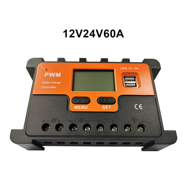 Maoww Solar Charge Controller 24V Equalizer Charger Control Regulator Intelligent LCD Display Director Power Controllers 12V24V60A