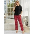 thumbnail image 4 of Summer Sleepwear for Women Short Sleeve Pajama Set 2 Piece female Tee and Pants Soft Loungewear PJS, 4 of 7