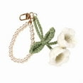 thumbnail image 6 of Handmade Lily of the Valley Crochet Keychain with Pearls Soft Yarn Texture Fashion Key Holder Suitable for Bags and Keys, 6 of 10