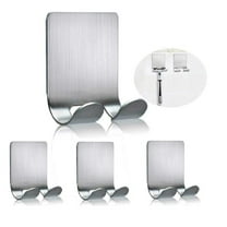 4-Pack Stainless Steel Razor Holder for Shower – Self-Adhesive, No-Drill Heavy Duty Shower Hooks for Bathroom Wall TIKA