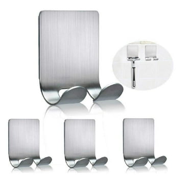 4-Pack Stainless Steel Razor Holder for Shower – Self-Adhesive, No-Drill Heavy Duty Shower Hooks for Bathroom Wall TIKA