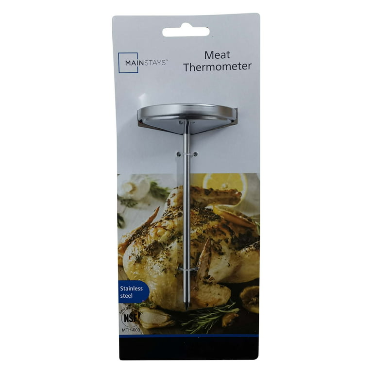  Mainstays NSF Certified Oven Safe Meat Thermometer, Extra Large  Dial, Silver: Home & Kitchen