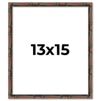 13x15 Frame Brown Bamboo with Dark Coffee/Walnut Finish | Solid Wood Picture Frame Width 0.75