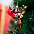 thumbnail image 4 of KCEHTA Elk Christmas Ornaments, Elk Ornaments for Christmas Tree, Cute Cartoon Flat Acrylic Elk Christmas Decorations Indoor for Xmas Party Tree Home Decor, 4 of 6