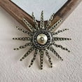 thumbnail image 3 of This elegant and stylish French vintage sunflower brooch is perfect as a corsage or jacket pin., 3 of 5