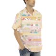 thumbnail image 3 of Camisas De Mezclilla Para Hombre Camisas estampadas para hombre, camisas de playa con botones de manga corta para hombre (Pink, L), 3 of 7