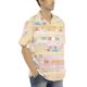 thumbnail image 3 of Camisas De Mezclilla Para Hombre Camisas estampadas para hombre, camisas de playa con botones de manga corta para hombre (Pink, S), 3 of 7