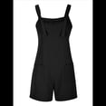 thumbnail image 3 of Cortos de Verano A para Mujer, Casuales Sin Mangas con Bolsillos Negro L, 3 of 8