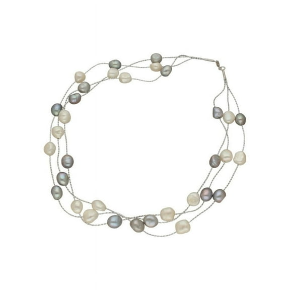 Multi-Color 5mm Freshwater Layered Pearl Necklace For Women