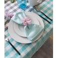 thumbnail image 3 of DII Aqua/White Checkers Tablecloth, 52"x52", 100% Cotton, 3 of 5