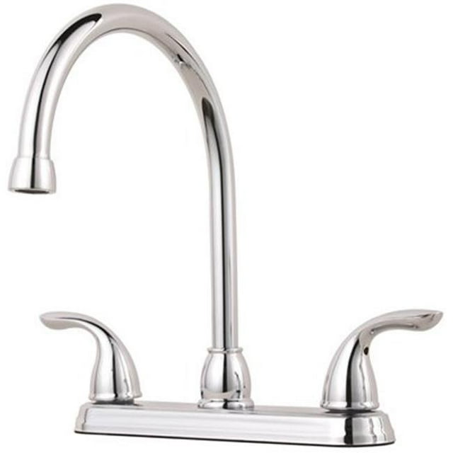G136-2000 Pfirst Series High Arc Kitchen Faucet Two Handle No Spray Polished Chrome 1.75 Gpm Lead Free
