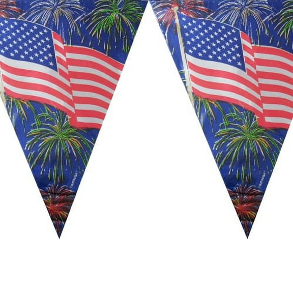 Red White & Blue Metallic Flag Banner (1ct)