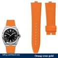 thumbnail image 3 of Correa de reloj de caucho fluorado FKM de primera calidad para Vacheron Constantin 4500V 5500V 7900V Correa de reloj con boca convexa Correa de reloj naranja de 7 mm, 3 of 5