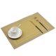 thumbnail image 2 of Juego de 4 manteles individuales dorados lavables de PVC para mesa de comedor, tapete tejido con marco diagonal, disco de tela Teslin, posavasos, almohadilla antideslizante de fácil limpieza, color, 2 of 5