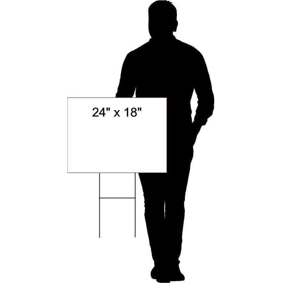 18 AGE HAPPY BIRTHDAY YELLOW 18inx24in Yard Road Sign w/ Stand