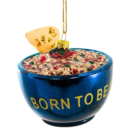 Holiday Ornament Born To Be Mild Glass Salsa Ornament Chips Food Go8327