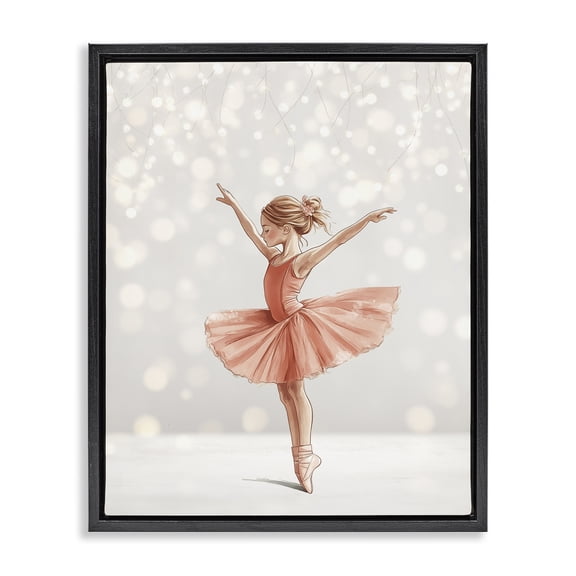 Stupell Industries Cottage Dancer In The Light Black Floating Frame Canvas Art, 17 x 21, by Christine Simpson Art