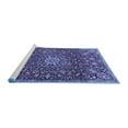 thumbnail image 2 of Ahgly Company Machine Washable Indoor Square Medallion Blue Traditional Area Rugs, 4' Square, 2 of 4
