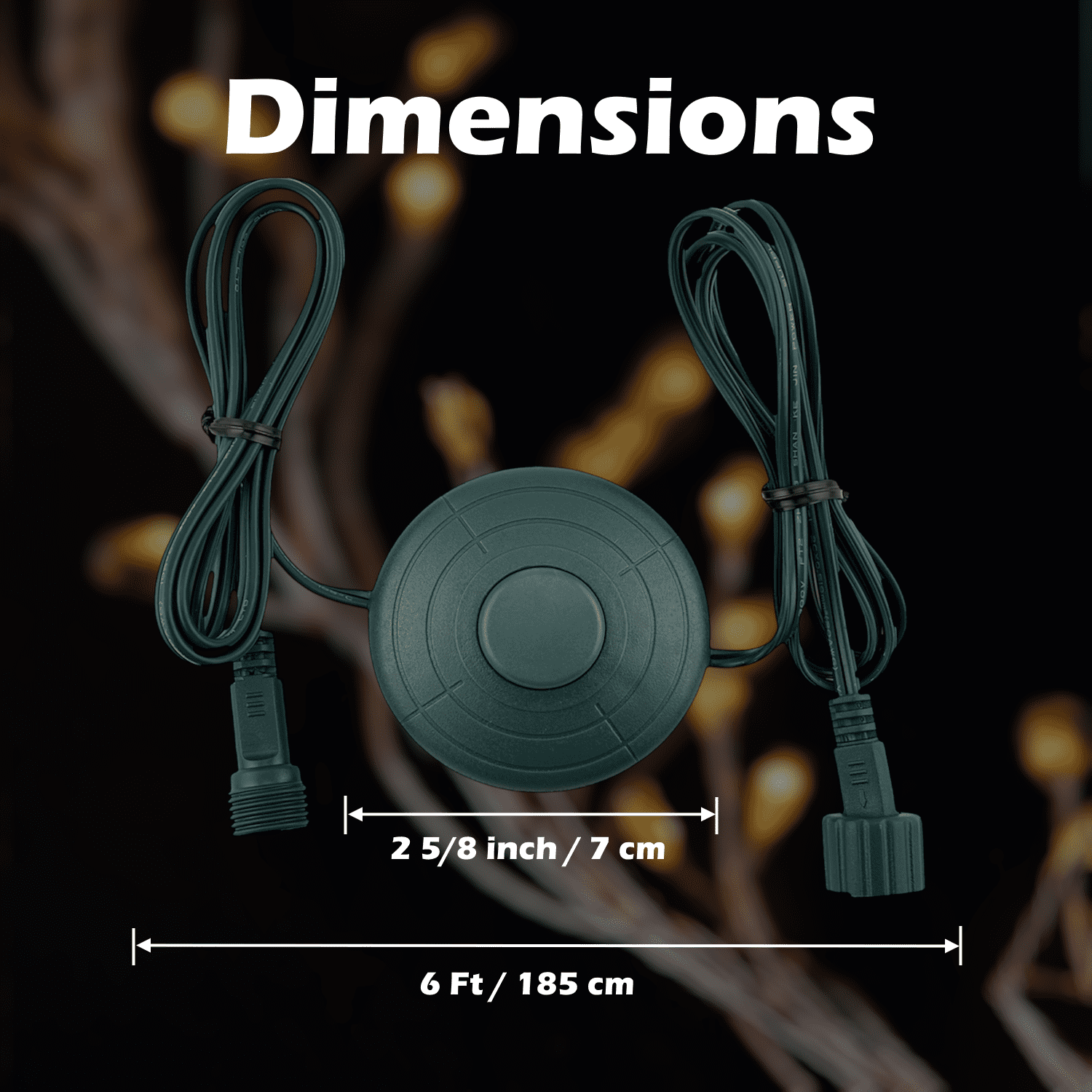 8 Lights Mode Power Cord 6 FT On/Off Foot Switch Compatible Replacement for Christmas X-Mas Tree Lights, Holiday Lighting, LED String Light Raintight 5/8 inch Connector Indoor (8 Lights Modes)
