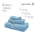 thumbnail image 3 of Juego de toallas de baño LANE LINEN Luxury, 6 piezas, 100% algodón, azul, 3 of 7