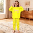 thumbnail image 3 of WOYY Girls Pajama Sets Soft Bow Long Sleeve Top Pants Sleepwear Set for Kids, Sizes 3-14, 3 of 6