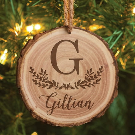 - Family Name Personalized Bark Ornament