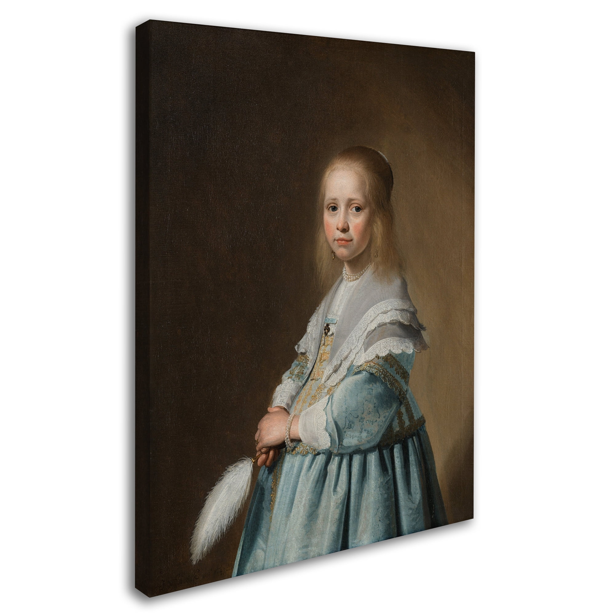 Trademark Fine Art 'Portrait Of A Girl In Blue' Canvas Art by Johannes Cornelisz