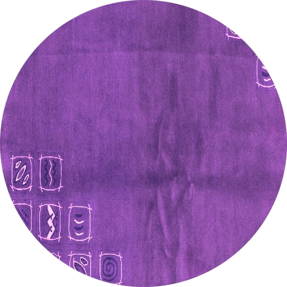 Ahgly Company Indoor Round Abstract Pink Modern Area Rugs, 8' Round