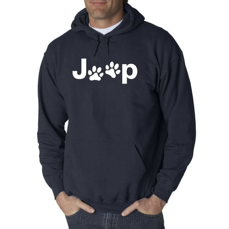 - New Way 890 - Adult Hoodie Jeep Dog Paws Logo Sweatshirt 2XL Navy