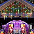 thumbnail image 1 of Decoraciones navideñas 2023 luces LED guirnaldas de cortina de carámbano IP44 impermeable conectable 216 LED caída 0,6/0,7/0,7 Año Nuevo 2, 1 of 4