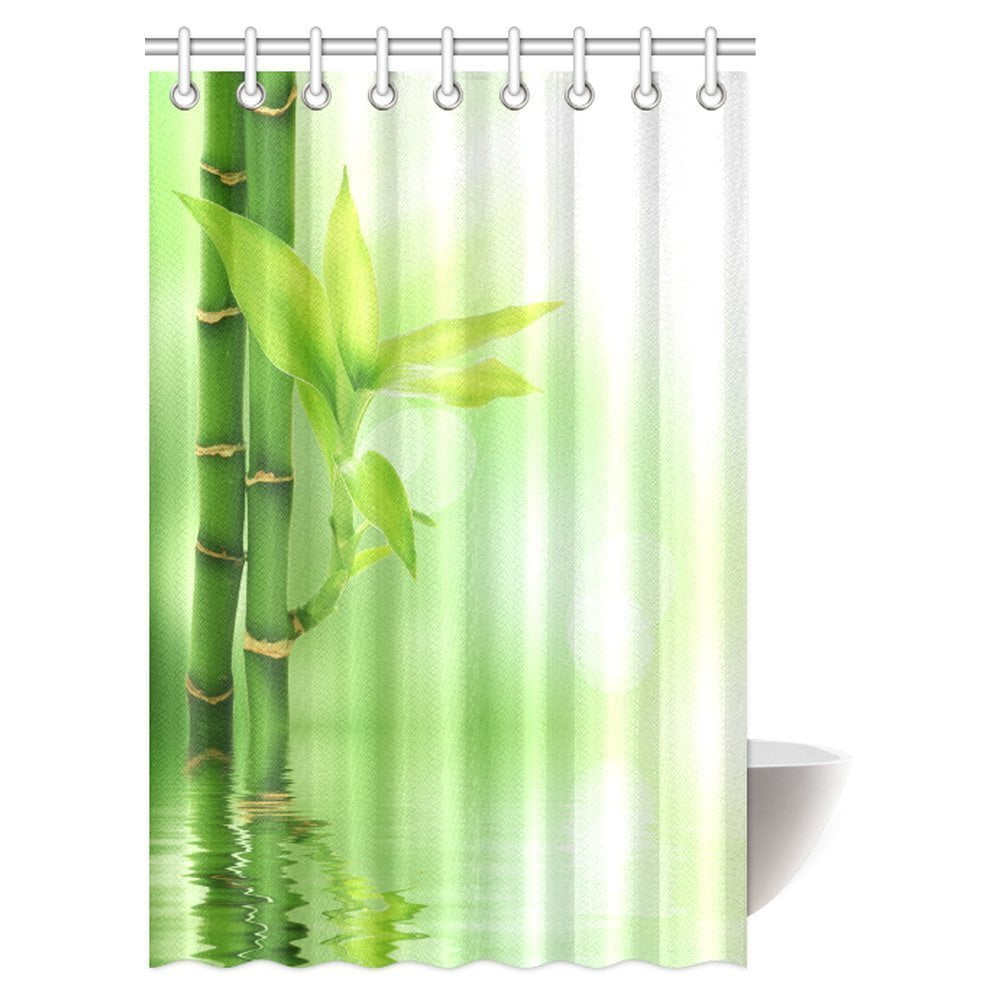 BPBOP Bamboo House Decor Shower Curtain, Mildew Resistant Bathroom Zen
