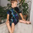 thumbnail image 4 of Fotbe colorful flames dinosaur Pijama Estampada de 2 Piezas para Niños – Ropa de Dormir de Manga Corta Cómoda para Niños y Niñas, Camiseta y Shorts de Algodón-Medium, 4 of 6