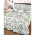 thumbnail image 3 of Quilts King Size, Green Leaf Flower Soft Comforter Bedding Set for Bed, Vintage Farmhouse Bohemian Spring Lightweight Quilted Bedspread with Pillow Cover(2 Pieces) for All Season, 96x106 Inch, 3 of 6
